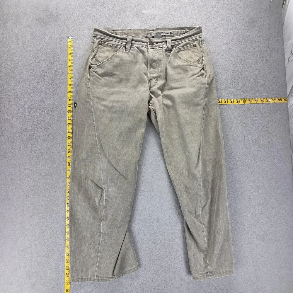 Vintage Levis Engineered Jeans Mens Gray Cinch Back Twisted Flap Fits 33x30